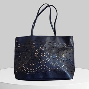 Signature Avon Womens Chic Navy Tote with Cut-Out Design